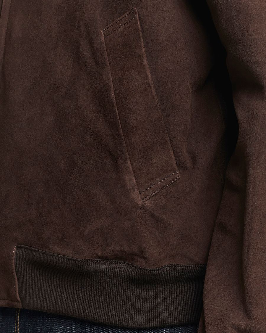 Herren | Jacken | Valstar | Zip Suede Jacket Dark Brown