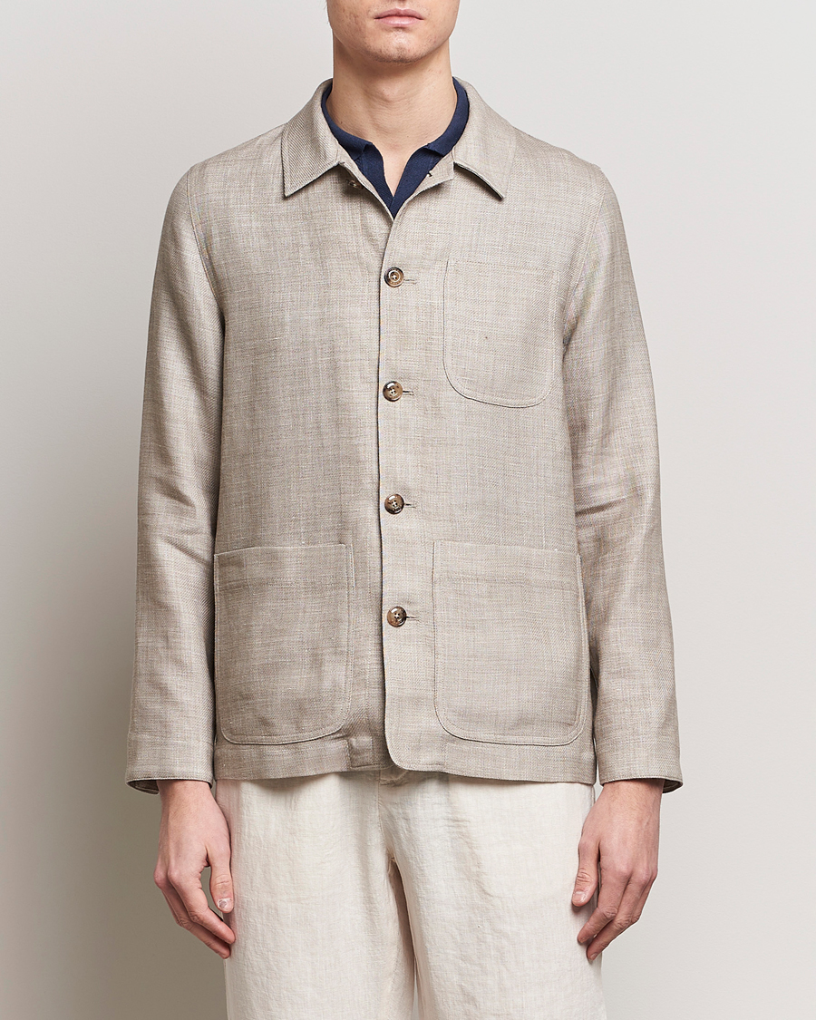 Herren |  | Altea | Wool/Linen Chore Jacket Light Beige