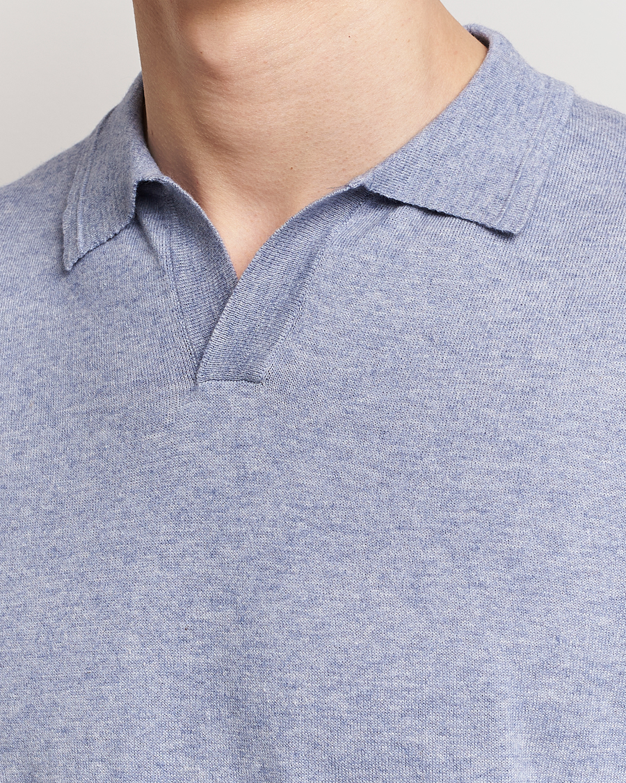 Herren | Poloshirts | Altea | Cotton/Cashmere Polo Shirt Light Blue