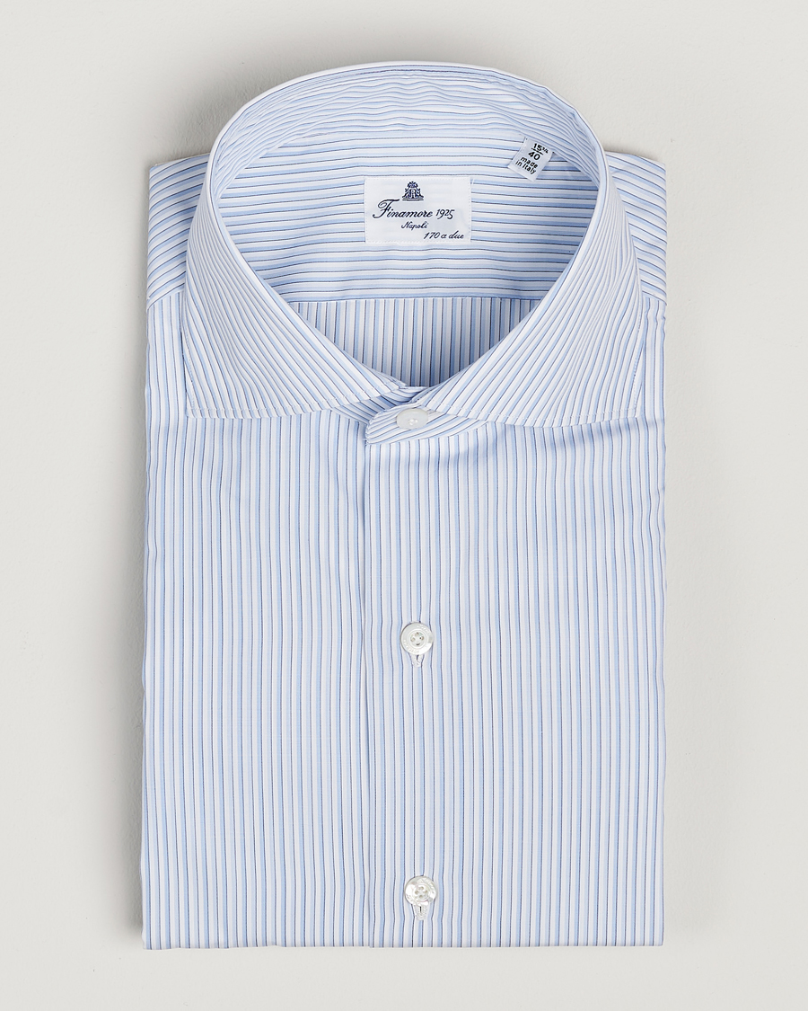 Herren | Hemden | Finamore Napoli | Milano Slim Giza 170 Dress Shirt Light Blue