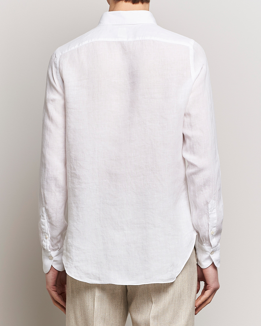 Herren | Hemden | Finamore Napoli | Gaeta Linen Pocket Shirt White