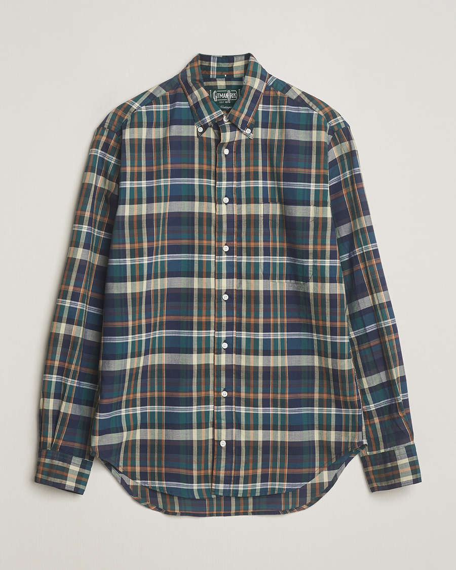 Herren | Hemden | Gitman Vintage | Button Down Madras Shirt Green Check