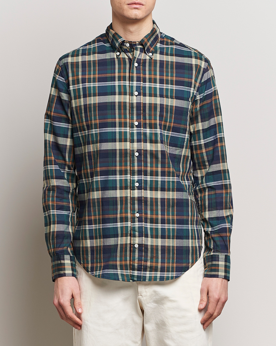 Herren | Hemden | Gitman Vintage | Button Down Madras Shirt Green Check