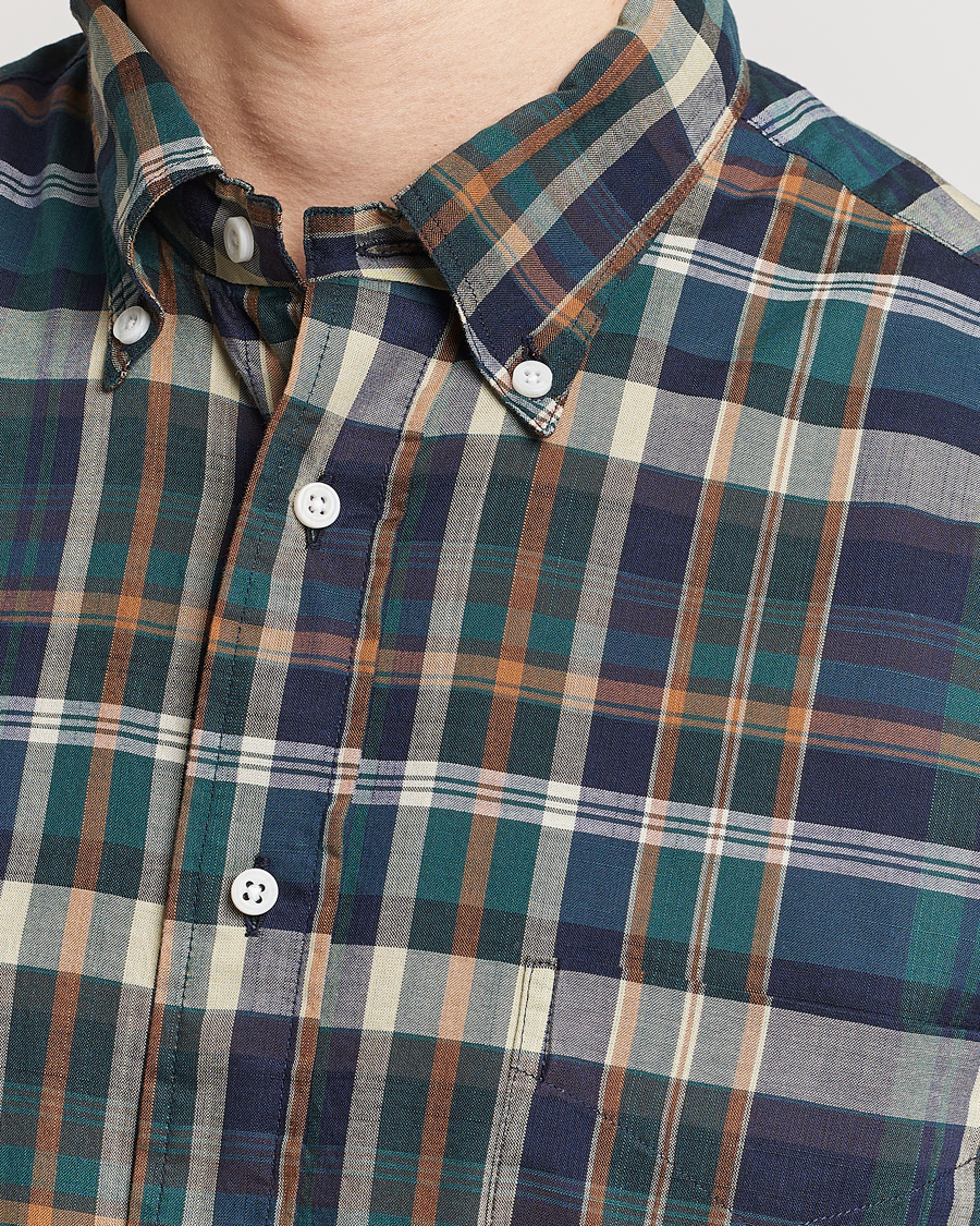Herren | Hemden | Gitman Vintage | Button Down Madras Shirt Green Check