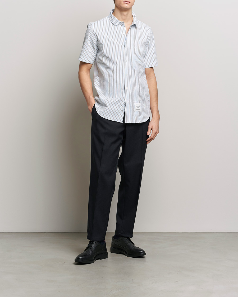Herren | Hemden | Thom Browne | Short Sleeve Seersucker Shirt Light Blue