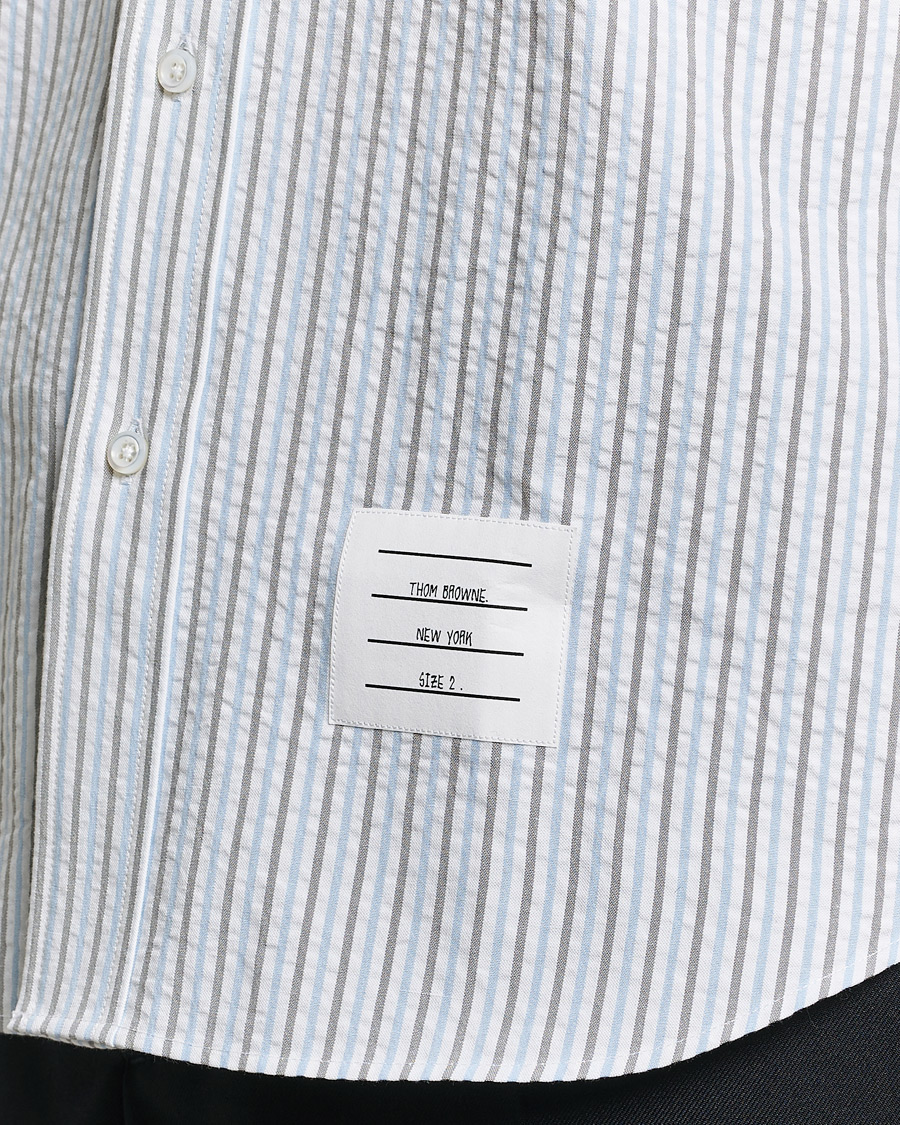 Herren | Hemden | Thom Browne | Short Sleeve Seersucker Shirt Light Blue