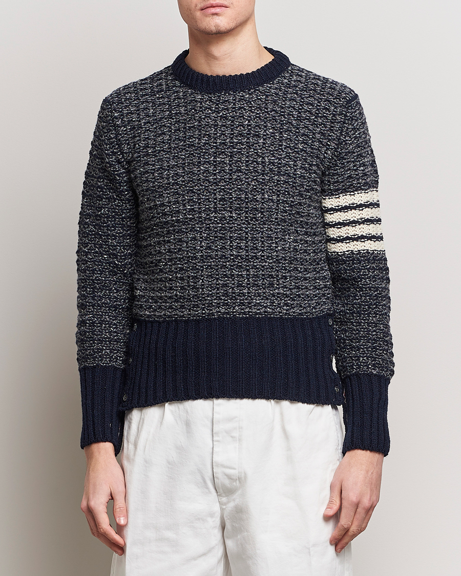 Herren | Pullover | Thom Browne | 4-Bar Donegal Sweater Navy