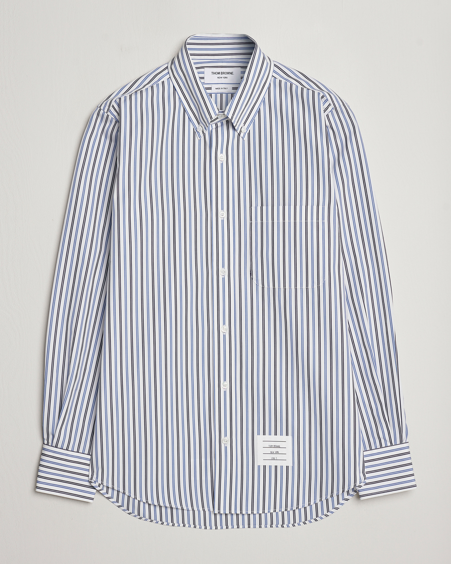 Herren | Hemden | Thom Browne | Button Down Poplin Shirt Navy Stripes