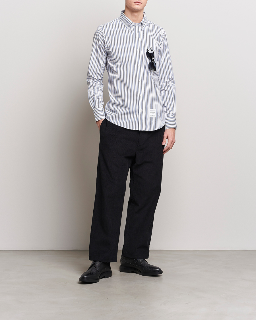 Herren | Hemden | Thom Browne | Button Down Poplin Shirt Navy Stripes