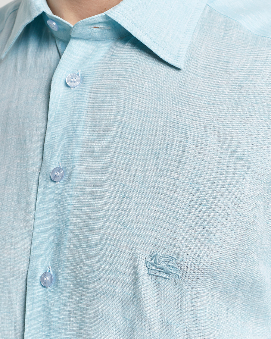 Herren | Hemden | Etro | Slim Fit Linen Shirt Light Blue