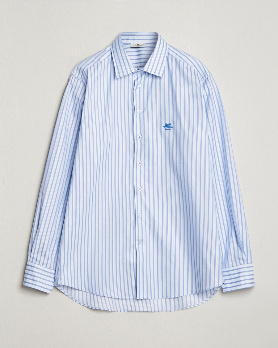 Herren | Hemden | Etro | Slim Fit Striped Cotton Shirt Light Blue