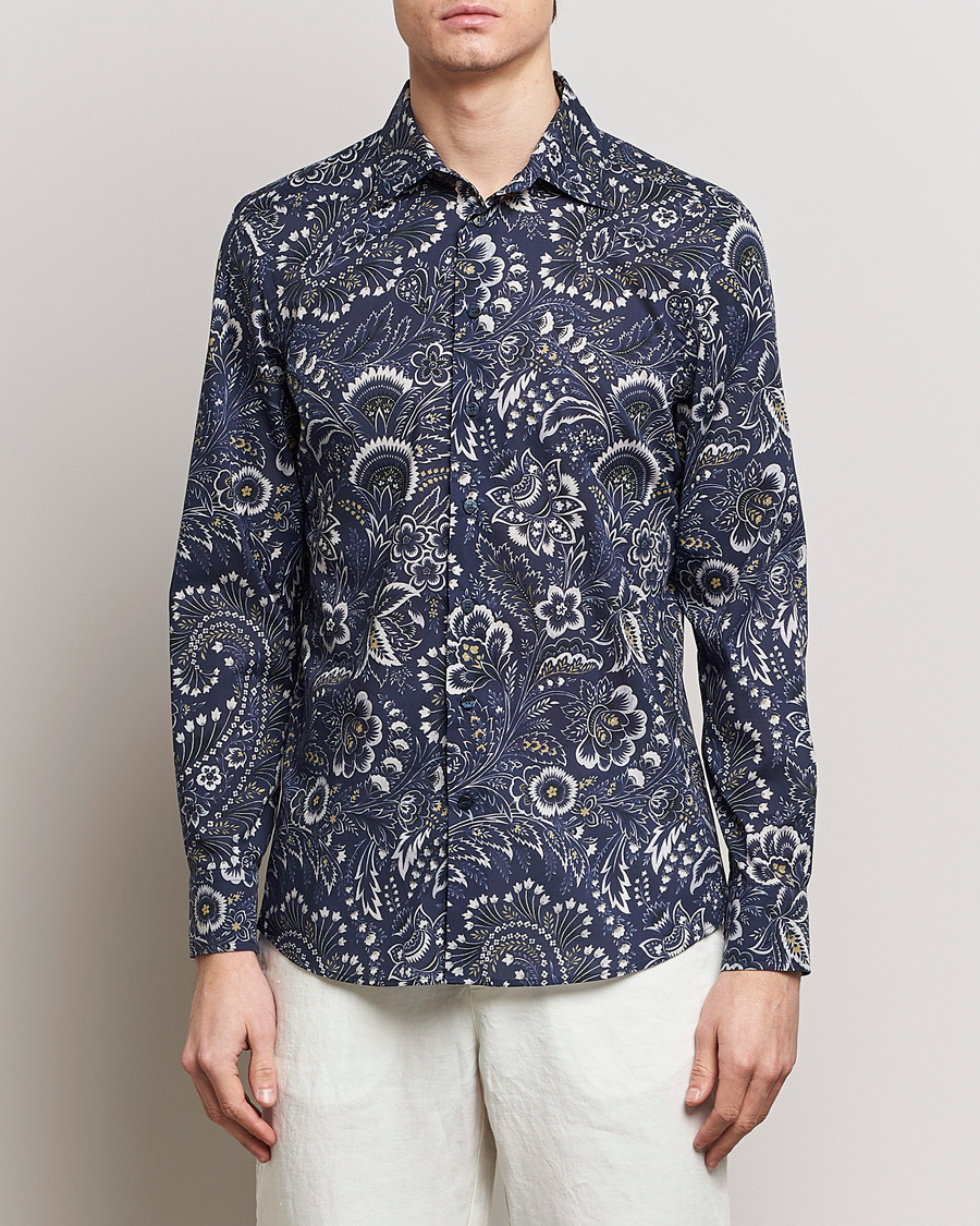 Herren | Hemden | Etro | Slim Fit Floral Print Shirt Navy