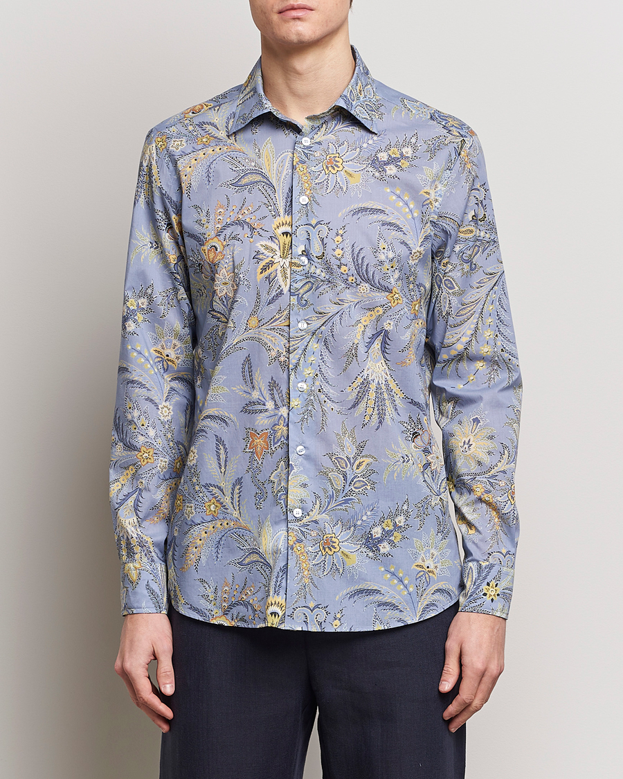 Herren | Hemden | Etro | Slim Fit Floral Print Shirt Azzurro