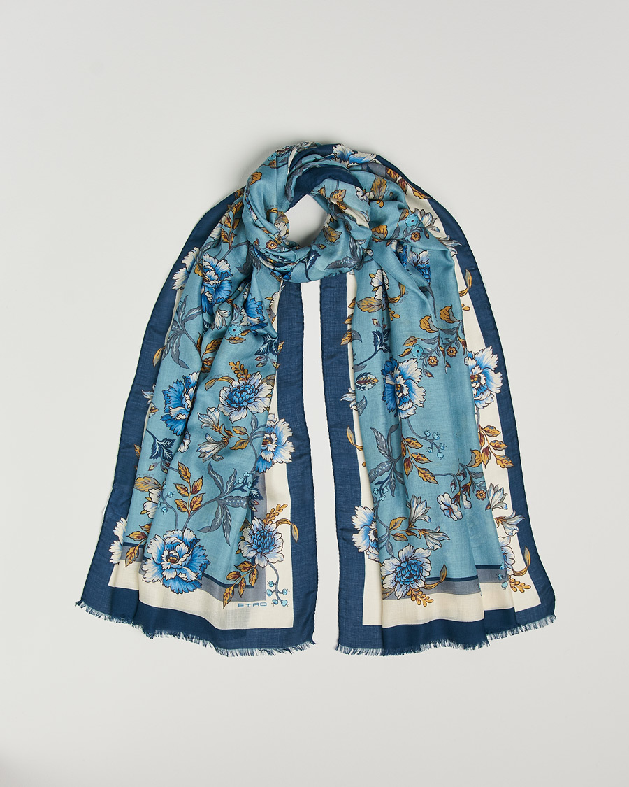 Herren | Etro Modal/Cashmere Printed Scarf Light Blue | Etro | Modal/Cashmere Printed Scarf Light Blue