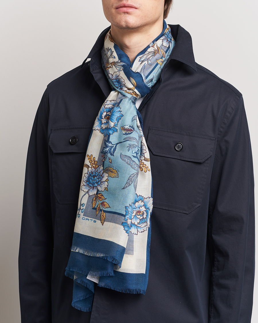 Herren | Etro Modal/Cashmere Printed Scarf Light Blue | Etro | Modal/Cashmere Printed Scarf Light Blue