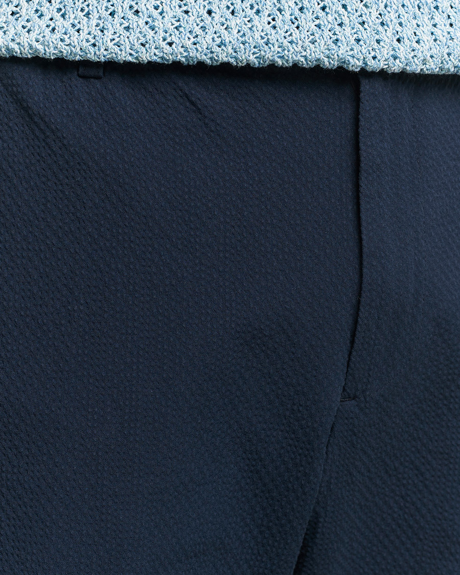 Herren | Hosen | NN07 | Billie Seersucker Drawstring Trousers Navy Blue