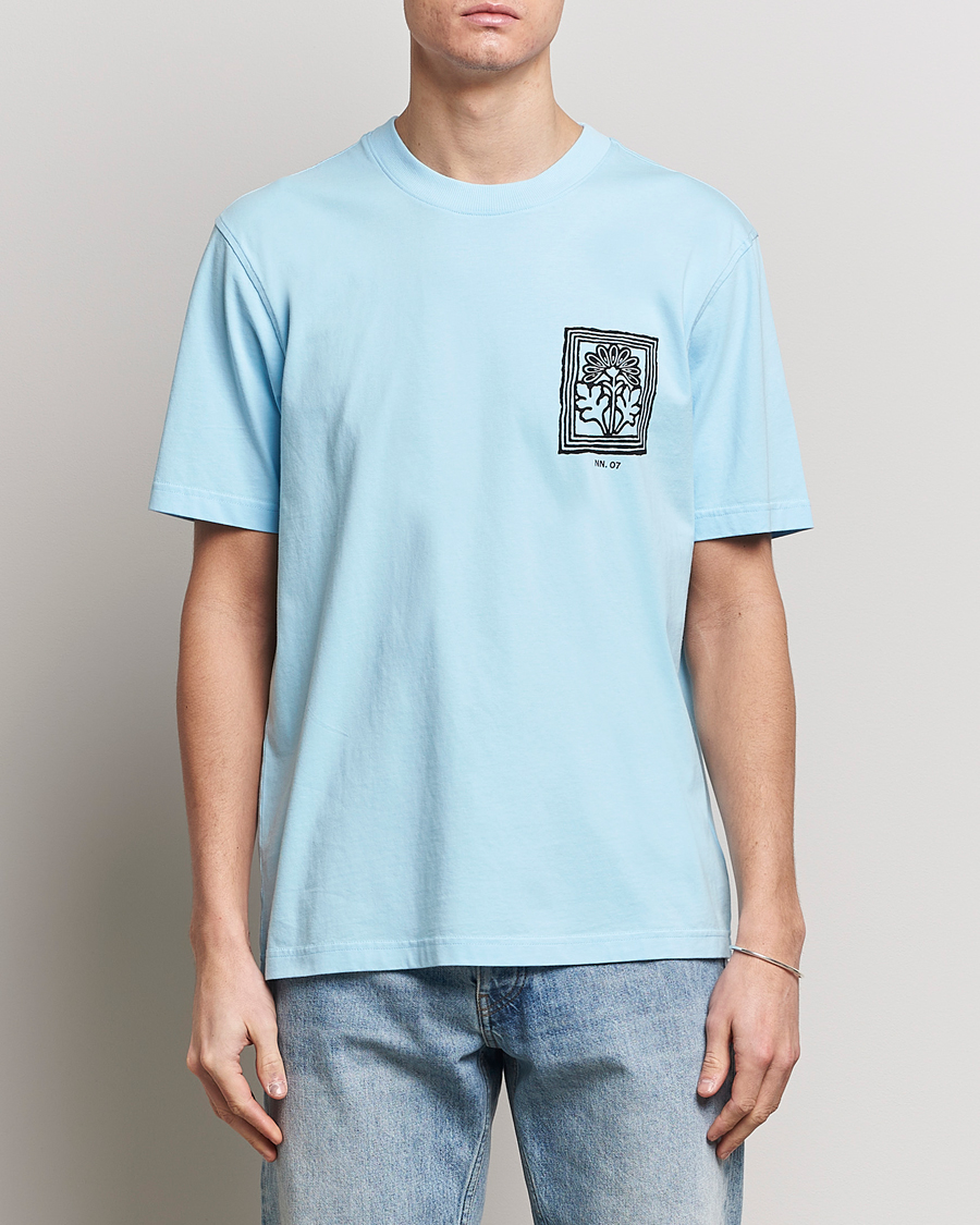 Herren | Kurzarm T-Shirt | NN07 | Adam Printed Crew Neck T-Shirt Polar Wind