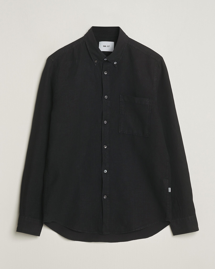 Herren | Hemden | NN07 | Arne Linen Shirt Black