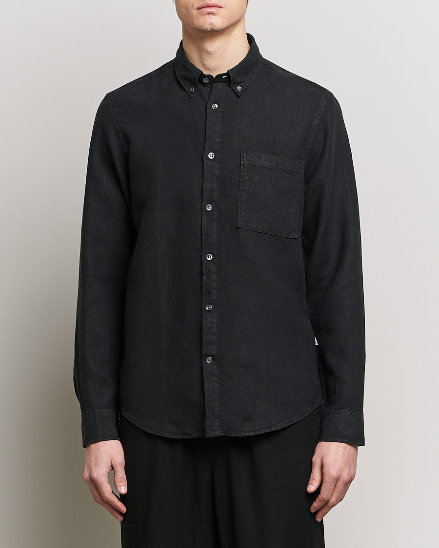 Herren | Hemden | NN07 | Arne Linen Shirt Black