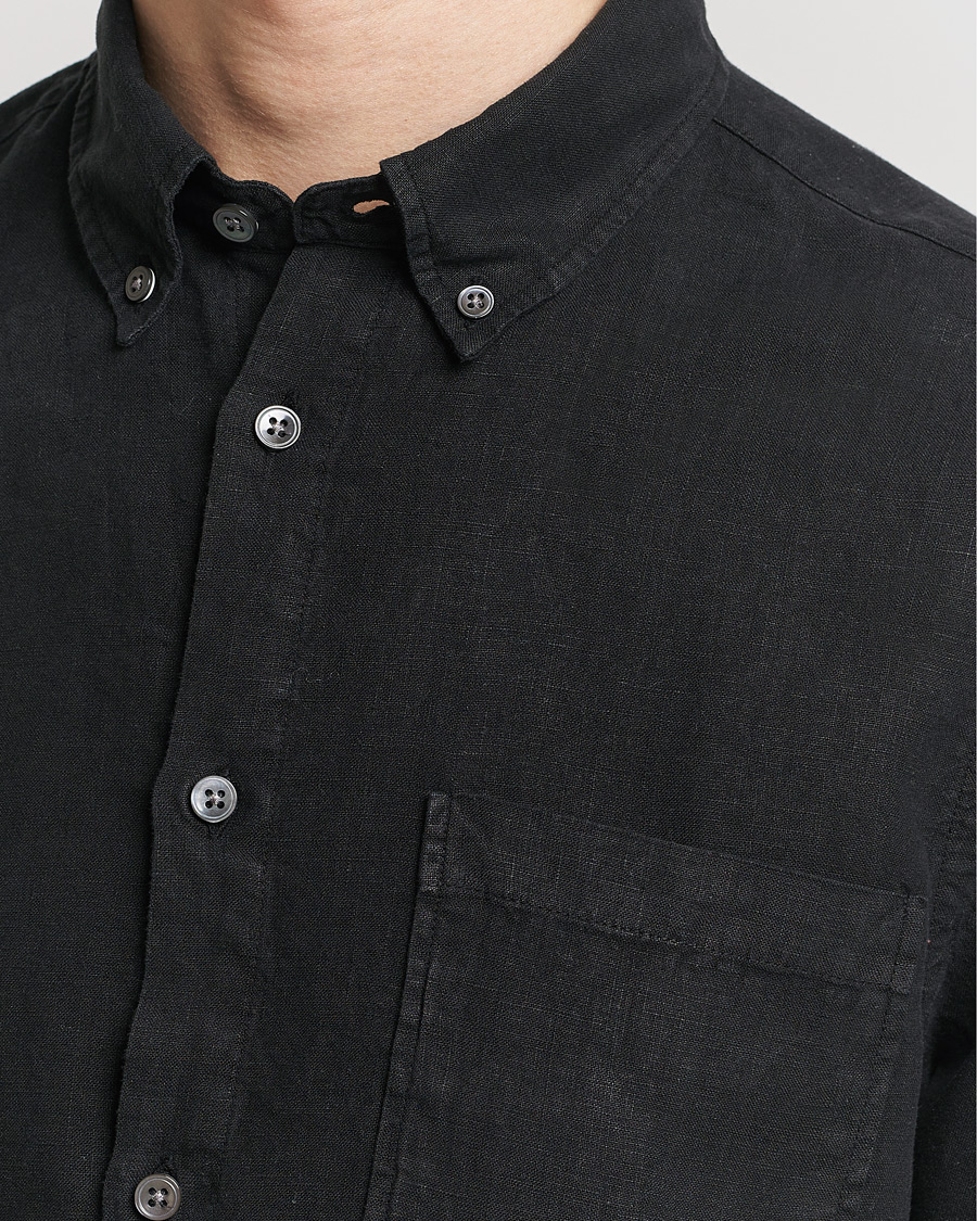 Herren | Hemden | NN07 | Arne Linen Shirt Black