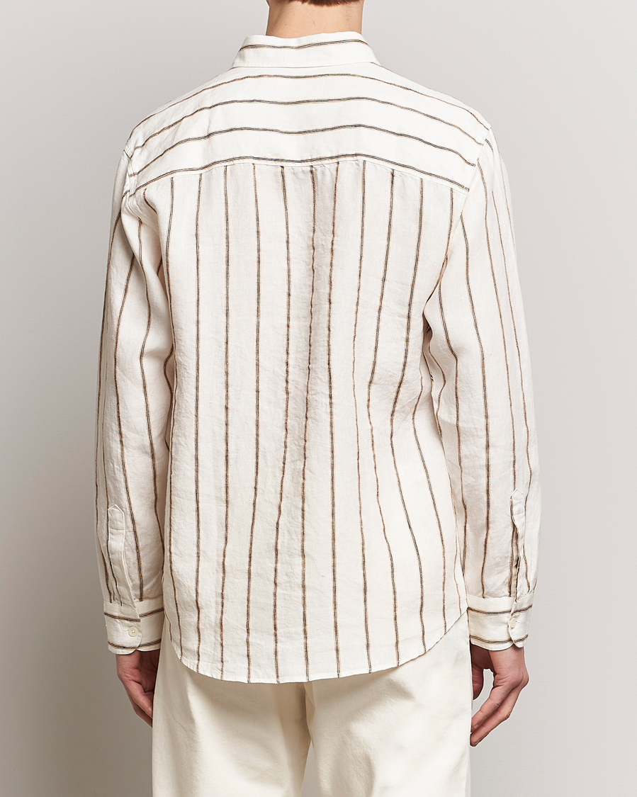 Herren | Hemden | NN07 | Quinsy Striped Linen Shirt Ecru Multi