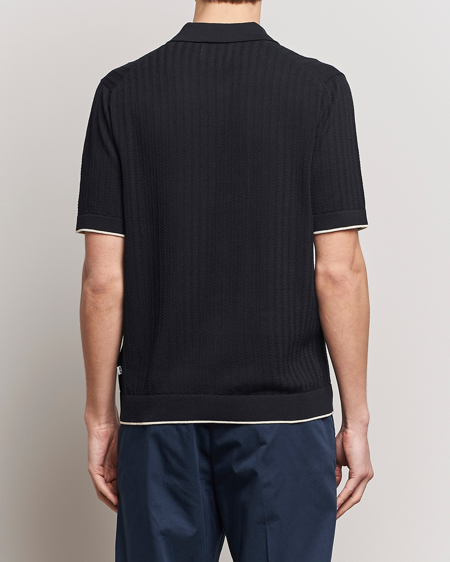 Herren | Hemden | NN07 | Nalo Structured Knitted Short Sleeve Shirt Navy Blue