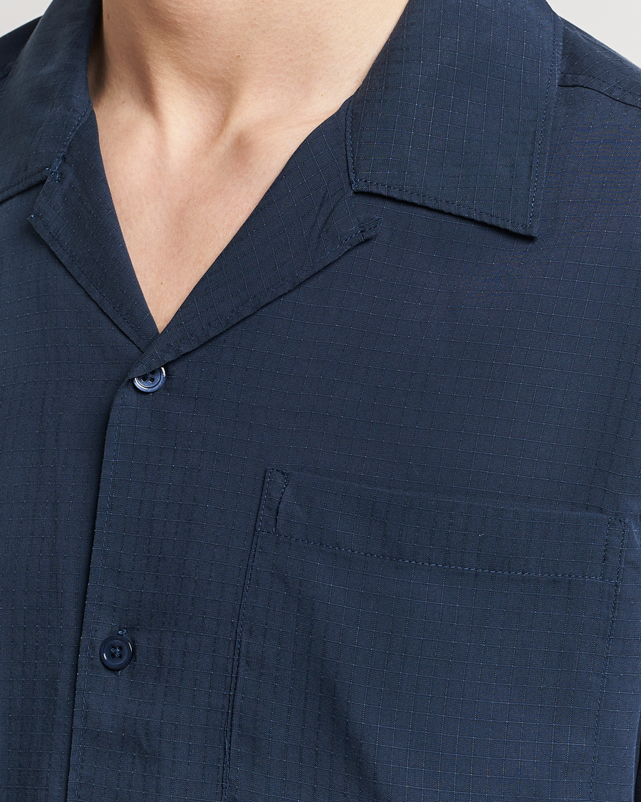 Herren | Hemden | NN07 | Julio Ripstop Short Sleeve Shirt Navy Blue