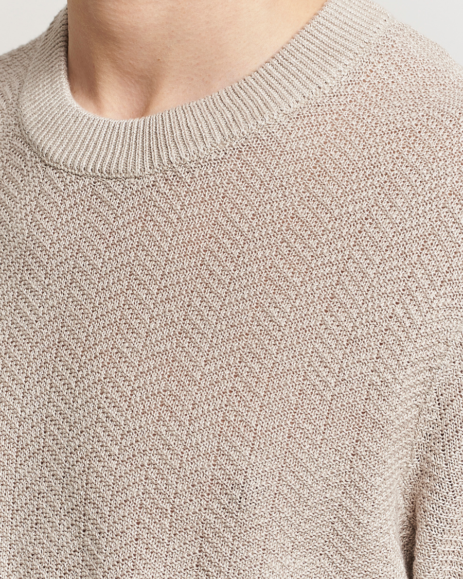 Herren | Pullover | NN07 | Jaden Knitted Linen Crew Neck Sweater Irish Cream
