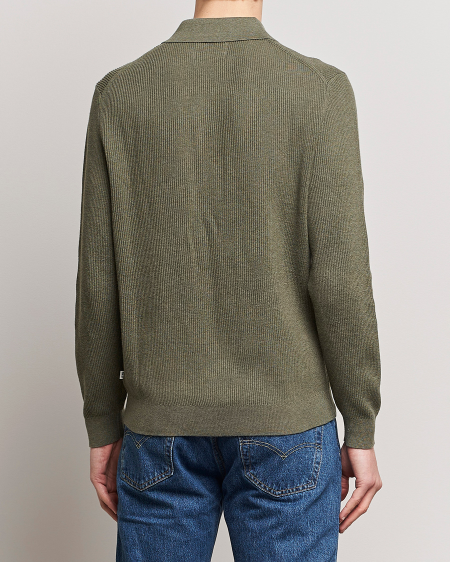 Herren | Pullover | NN07 | Hansie Knitted Half Zip Capers Green