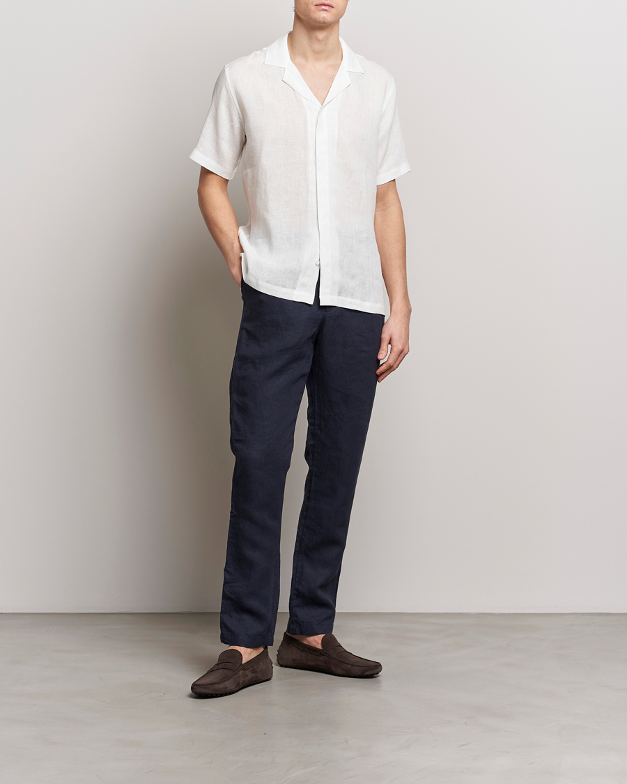 Herren | Hemden | Orlebar Brown | Maitan Short Sleeve Linen Shirt White