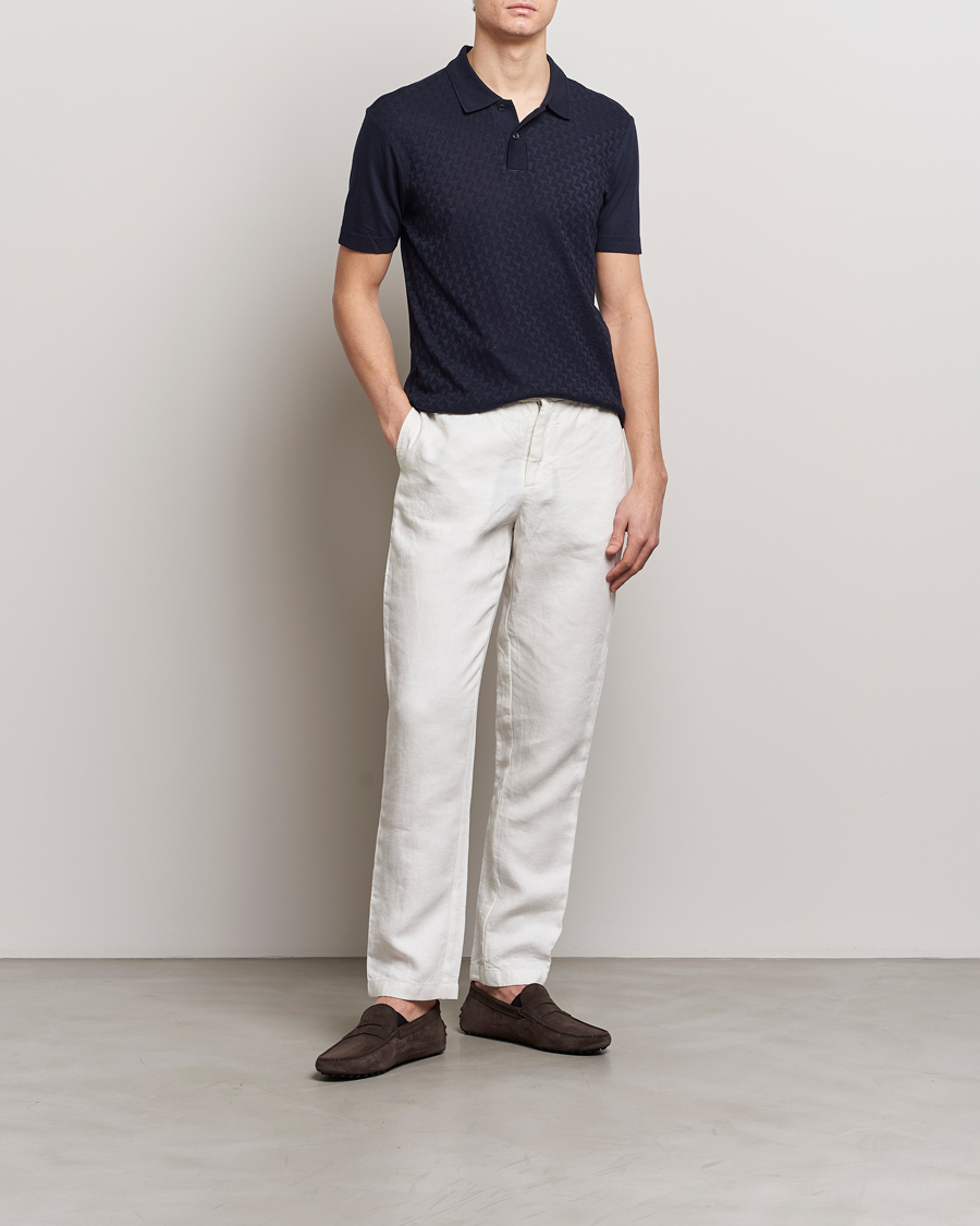 Herren | Poloshirts | Orlebar Brown | Jarrett Jaquard Knitted Ribb Polo Night Iris