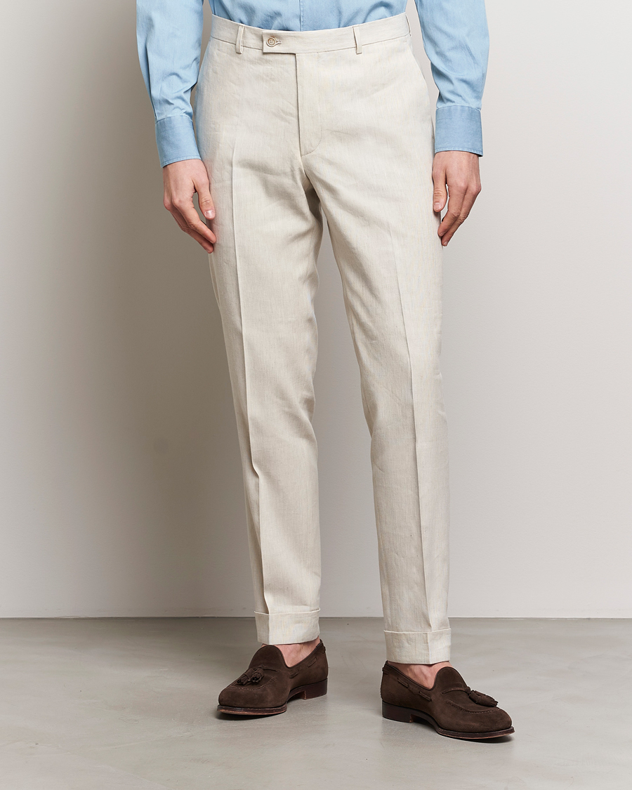 Herren | Kategorie | Morris Heritage | Jack Summer Linen Trousers Beige