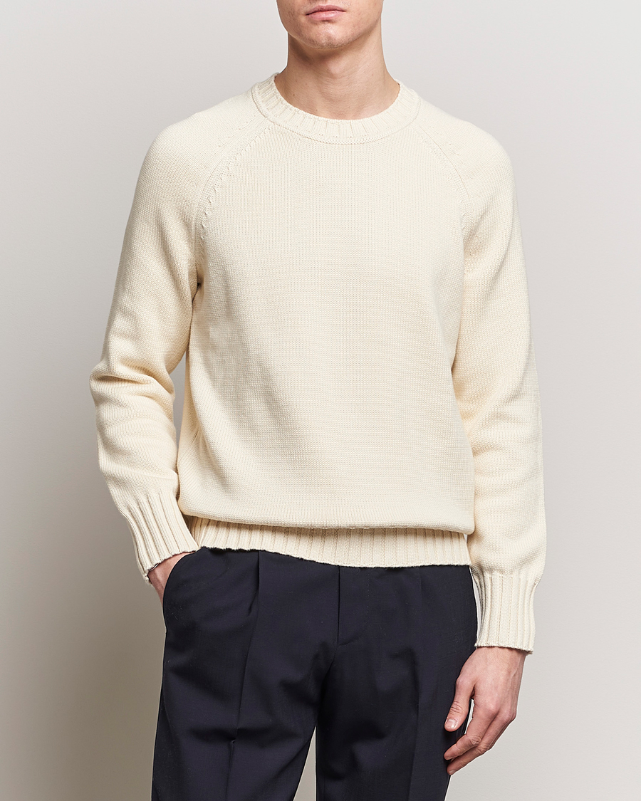Herren | Morris | Morris Heritage | Bennet Knitted Cotton/Cashmere Crew Neck Off White