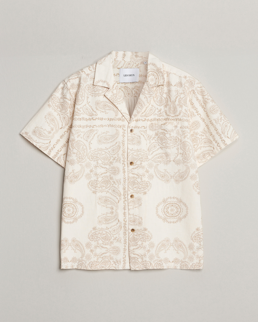 Herren | Hemden | LES DEUX | Lesley Paisley Short Sleeve Shirt Light Ivory