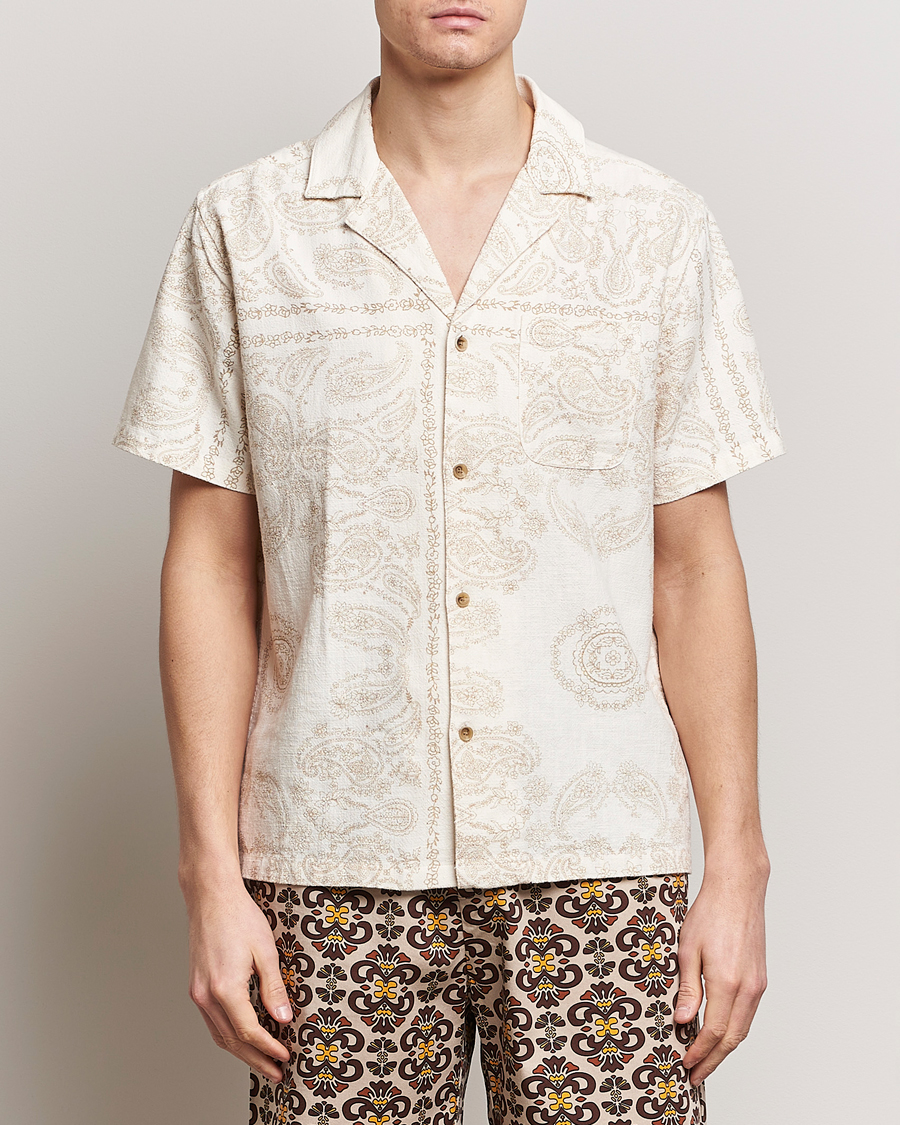 Herren | Hemden | LES DEUX | Lesley Paisley Short Sleeve Shirt Light Ivory