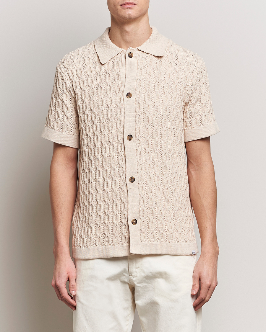 Herren | Kurzarmhemden | LES DEUX | Garret Knitted Short Sleeve Shirt Ivory
