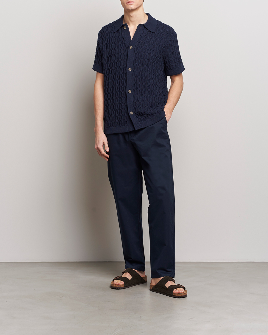Herren | Hemden | LES DEUX | Garret Knitted Short Sleeve Shirt Dark Navy