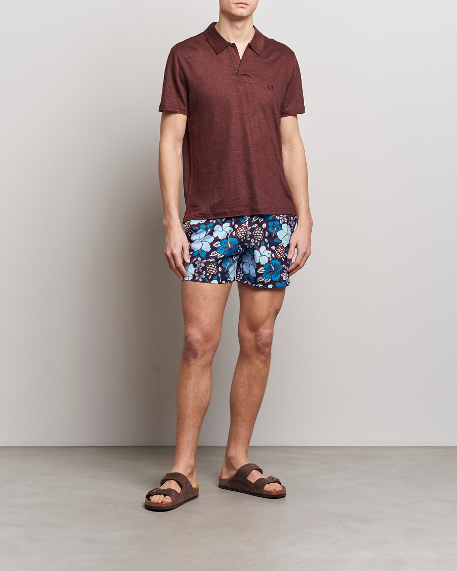 Herren | Badehosen | Vilebrequin | Moorise Printed Swimshorts Minuit
