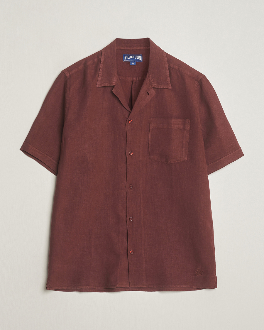 Herren | Hemden | Vilebrequin | Carhli Resort Short Sleeve Shirt Acajou