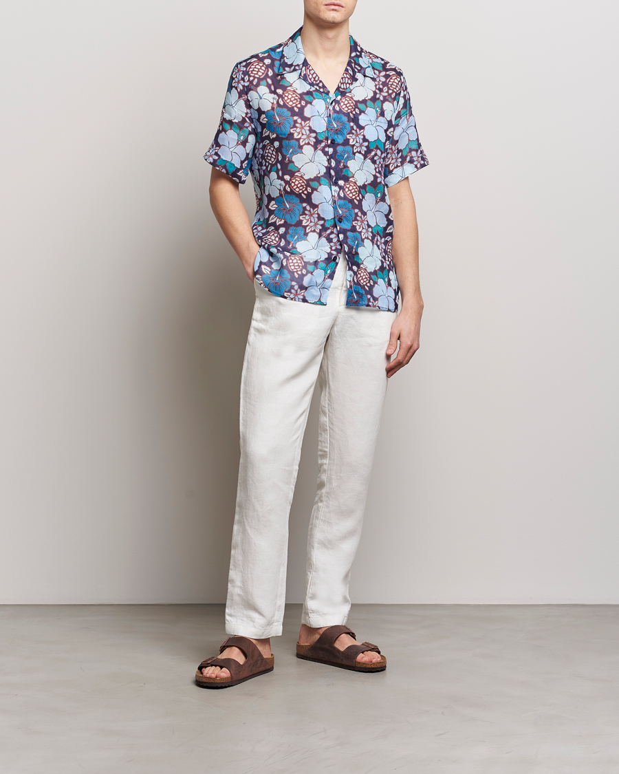 Herren | Hemden | Vilebrequin | Carhli Resort Short Sleeve Shirt Minuit