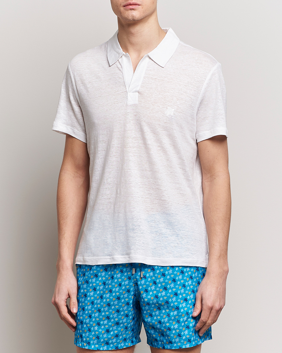 Herren | Poloshirt | Vilebrequin | Pyramid Linen Jersey Polo Blanc