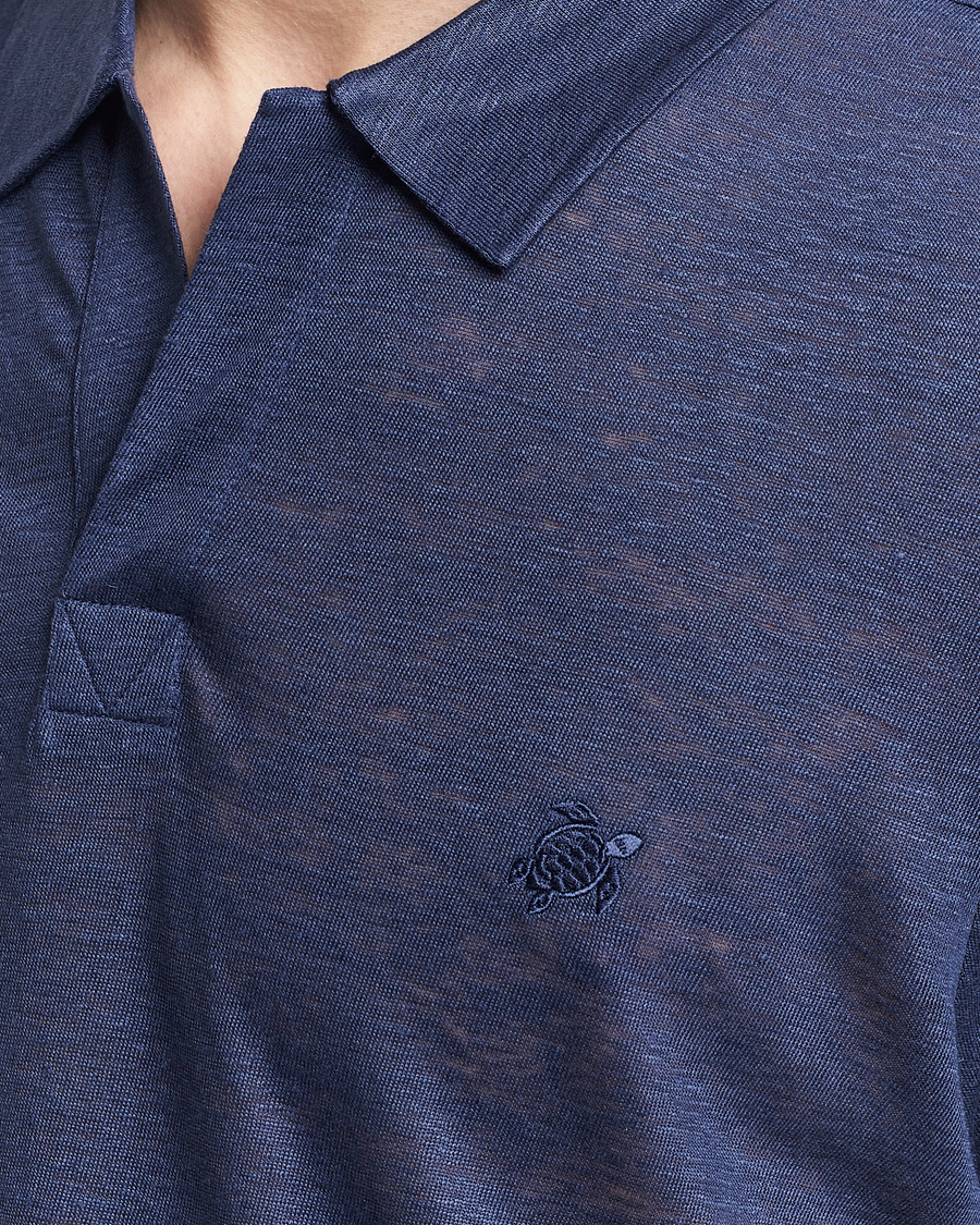 Herren | Poloshirts | Vilebrequin | Pyramid Linen Jersey Polo Bleu Marine
