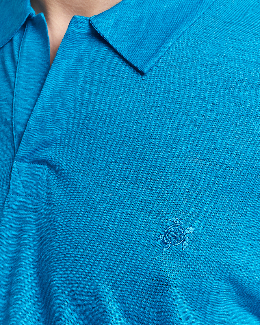 Herren | Poloshirts | Vilebrequin | Pyramid Linen Jersey Polo Bleu Hawaii