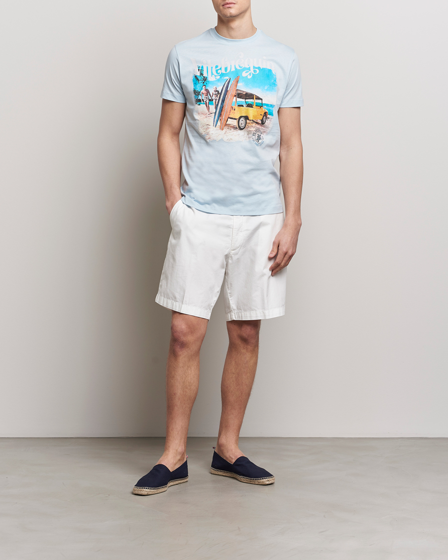 Herren | T-Shirts | Vilebrequin | Portisol Printed Crew Neck T-Shirt Bleu Ciel