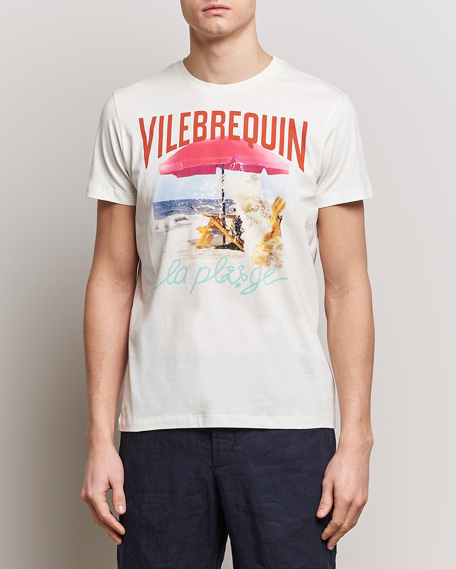 Herren | T-Shirts | Vilebrequin | Portisol Printed Crew Neck T-Shirt Off White