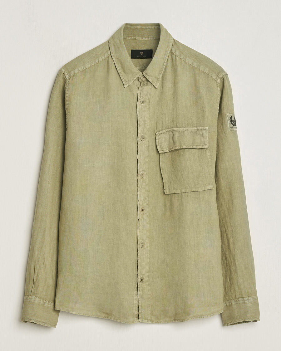 Herren | Hemden | Belstaff | Scale Linen Pocket Shirt Aloe
