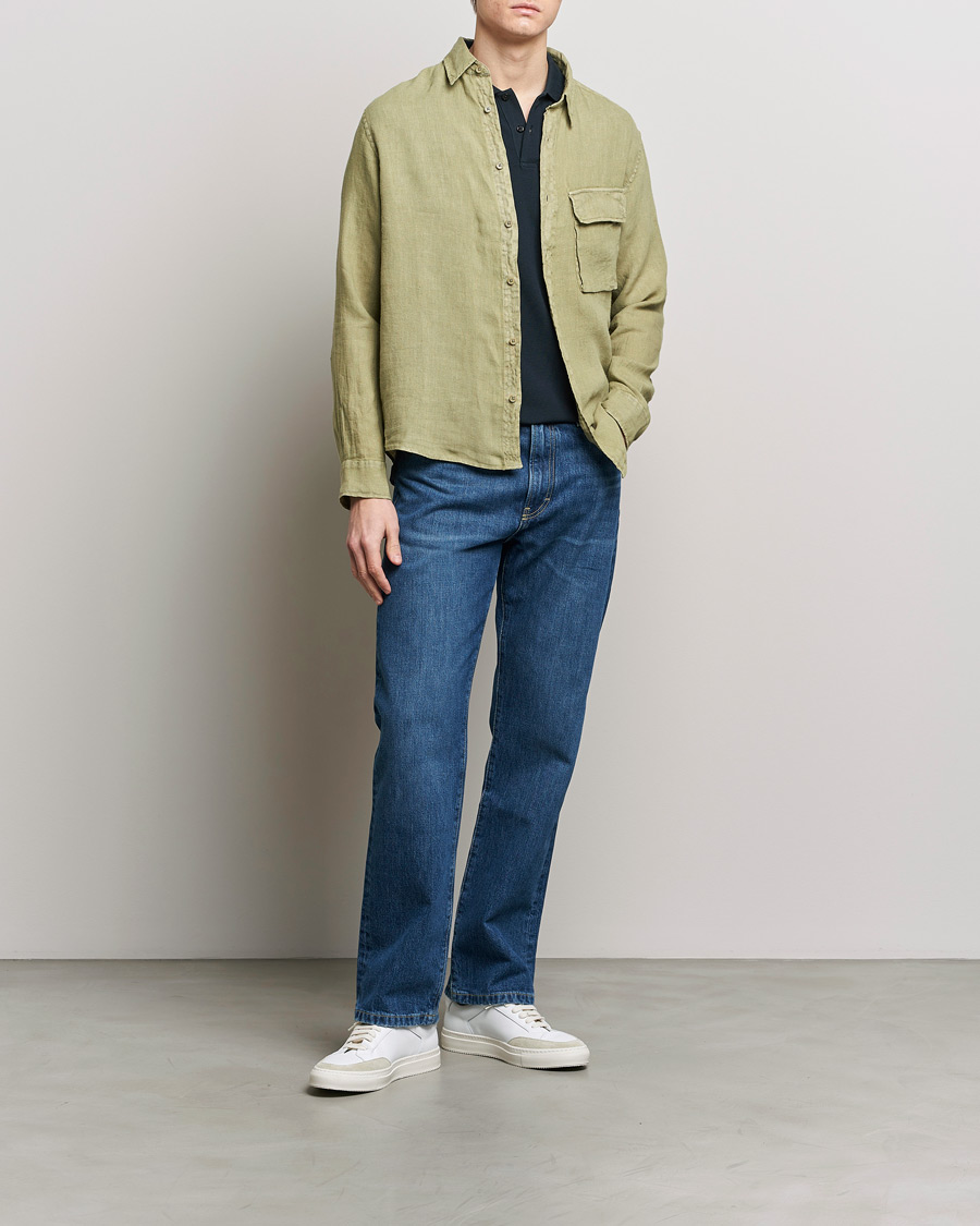 Herren | Hemden | Belstaff | Scale Linen Pocket Shirt Aloe