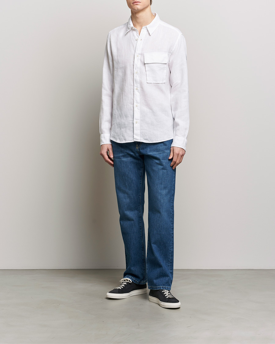 Herren | Hemden | Belstaff | Scale Linen Pocket Shirt White