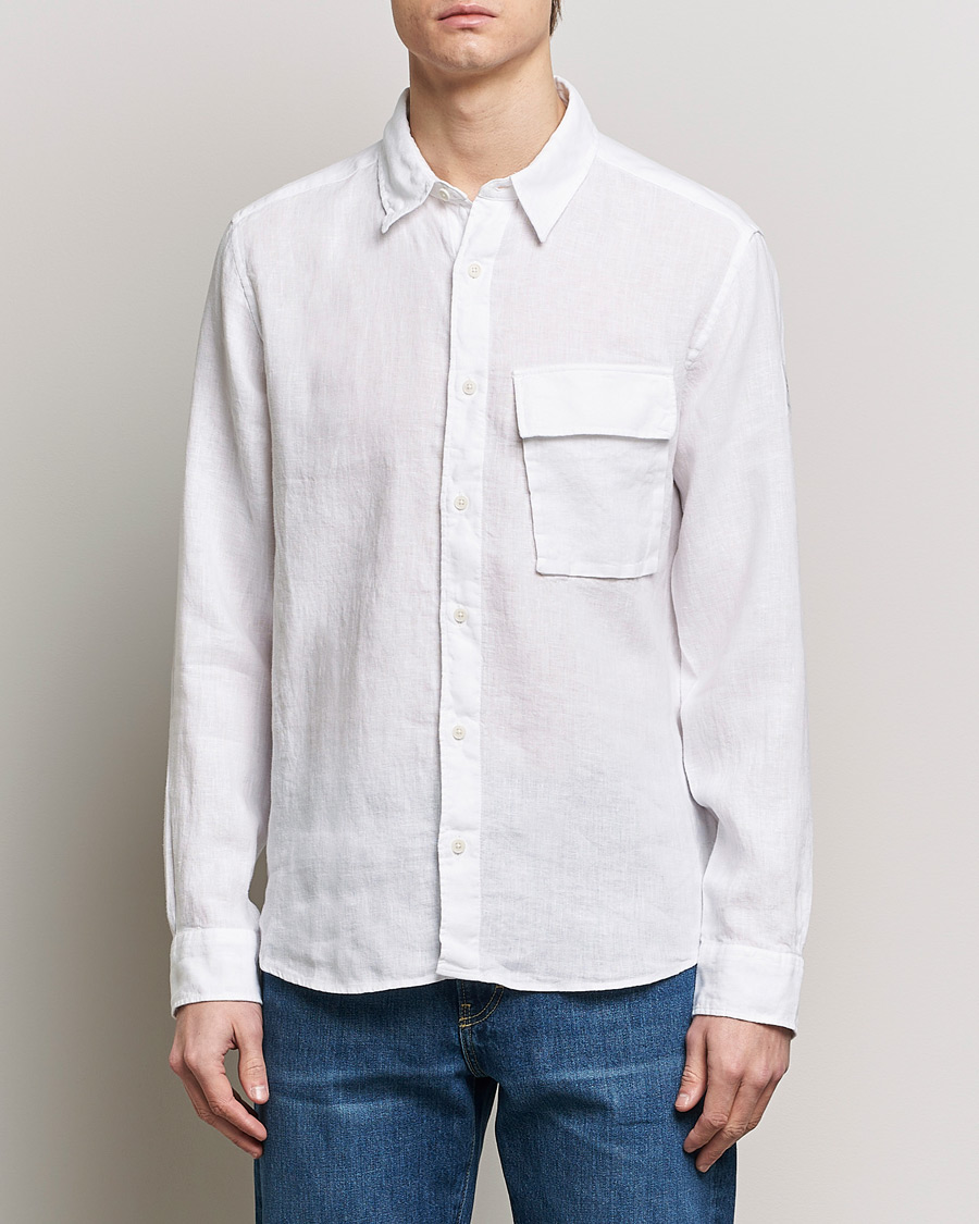 Herren | Freizeithemden | Belstaff | Scale Linen Pocket Shirt White