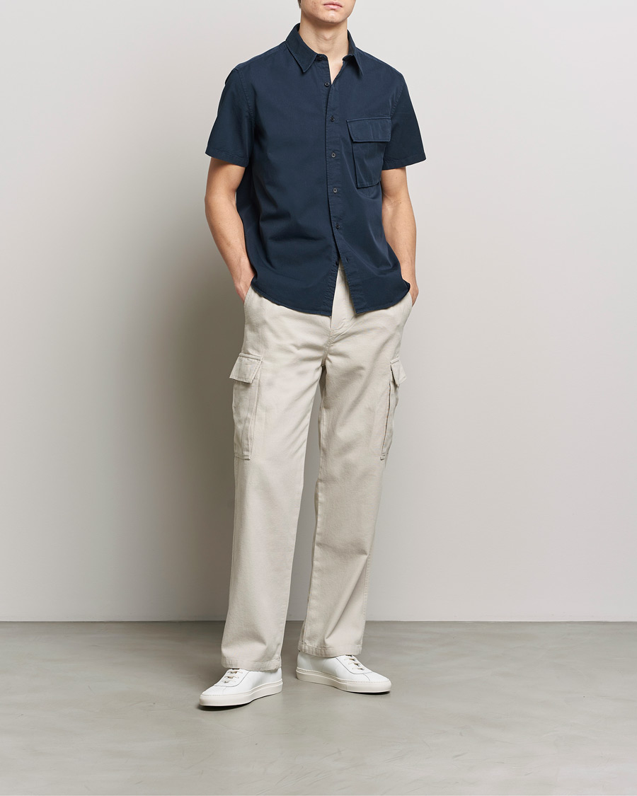 Herren | Hemden | Belstaff | Scale Short Sleeve Cotton Shirt Dark Ink